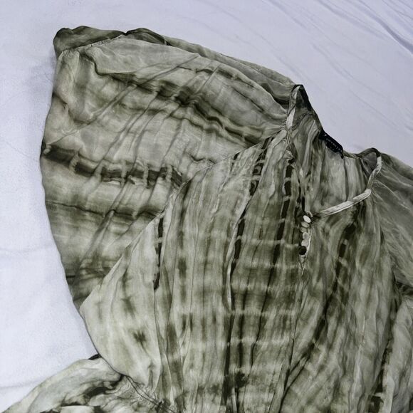 Vintage Y2K Forever 21 Green Tie Dye Dolman Sleeve Blouse Small - Picture 5 of 11